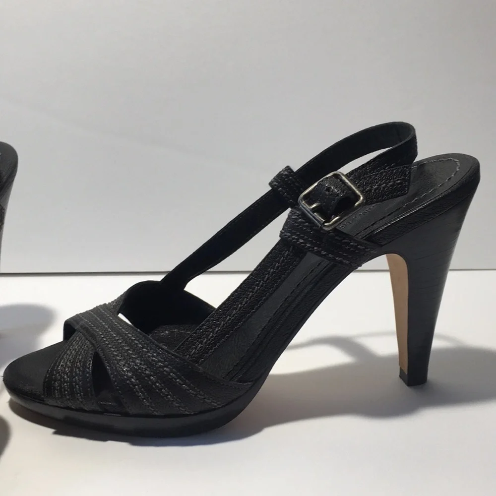 Banana Republic black platform Slingbacks